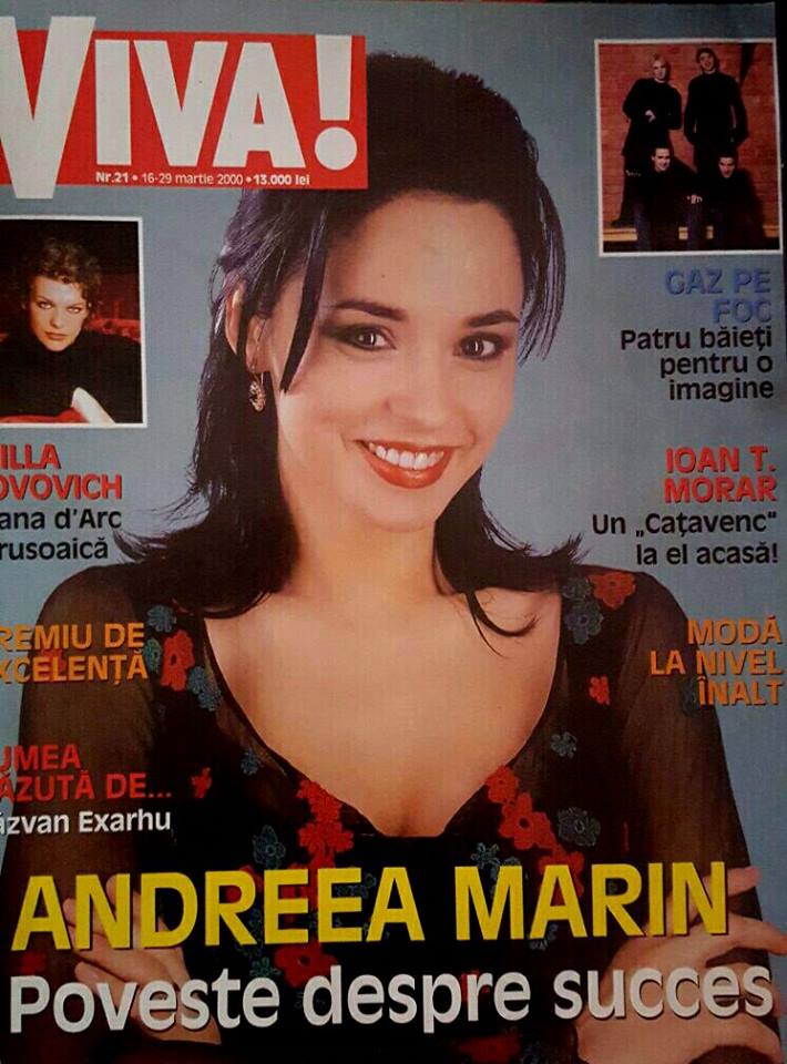 Andreea Marin, în revista Vvia, în anul 2000