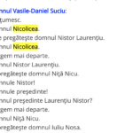 Vasile Daniel Suciu catre Nicolicea